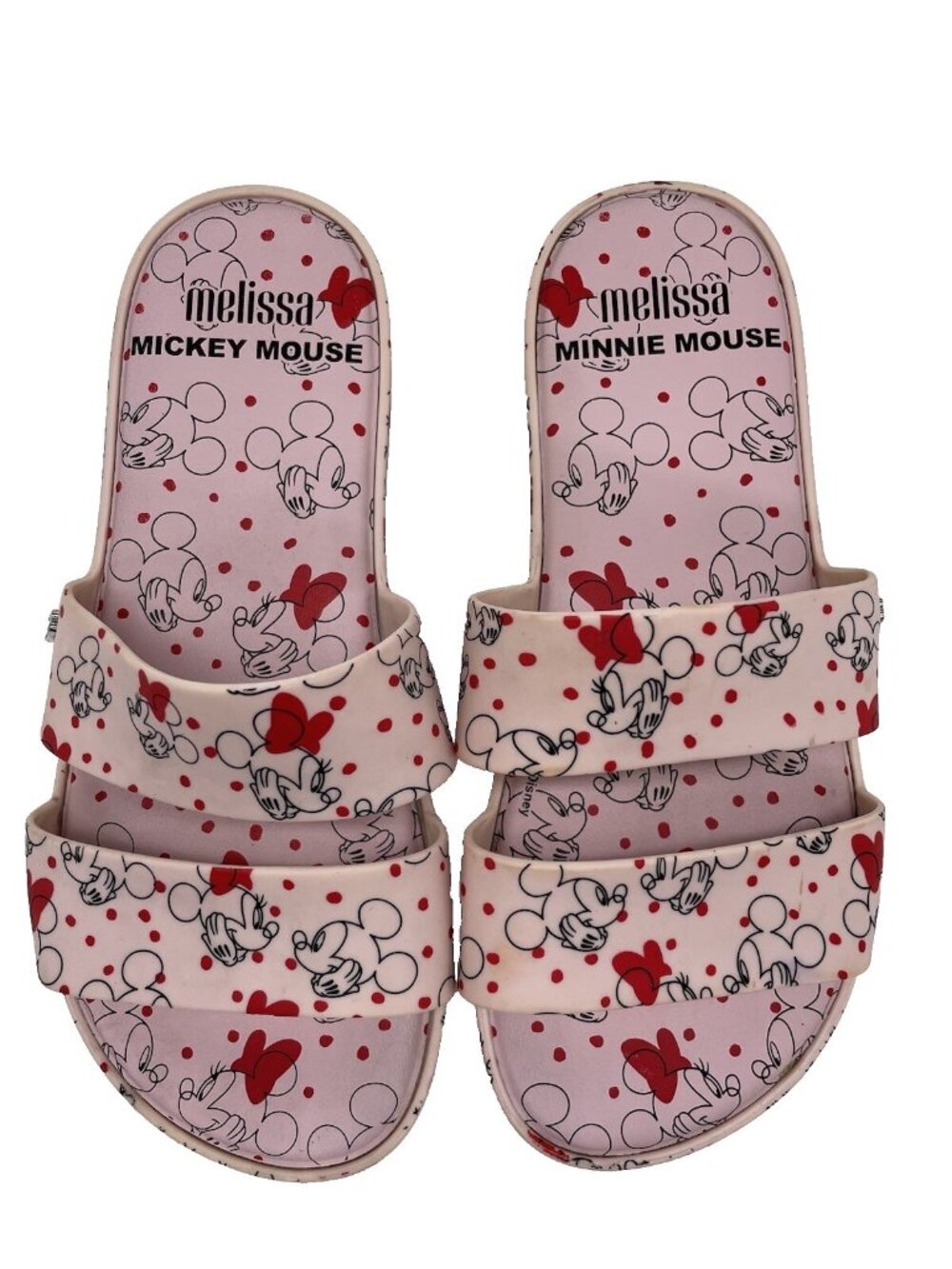 Melissa x Disney Mickey Minnie Mouse Pink Slide Slip On Beach Sandals Size 5